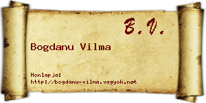 Bogdanu Vilma névjegykártya